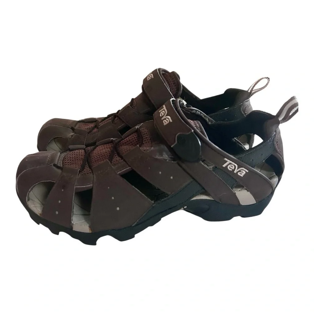 Teva Dark Brown Strappy Sandals sz 9
